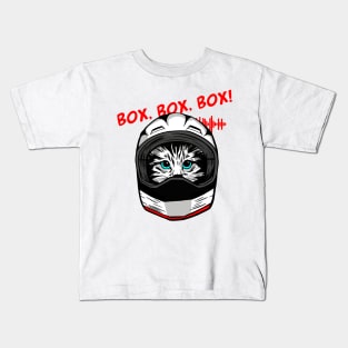 funny cat driver – Box, box, box! (Icecat) Kids T-Shirt